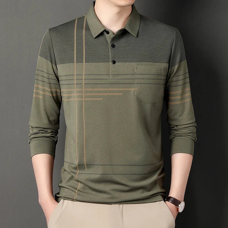 Men's Long Sleeve Golf Polo Shirt - Image 3