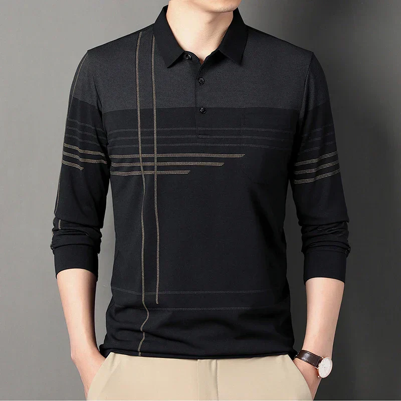 Men's Long Sleeve Golf Polo Shirt - Image 2