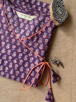 Alternative view of "Ekaja" Hand Block Printed Angrakha Cotton kurta