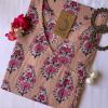 "Butterscotch" Violet Hand block printed Angrakha Cotton Kurta