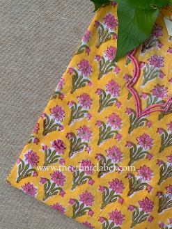 Alternative view of "Vidushi" Hand Block Printed Scalloped Cotton kurta