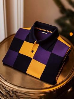 Balltoy Men’s Classic Business Logo Button Short Sleeve Shirt