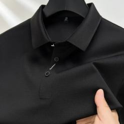 Alternative view of Short sleeved High Textured Letter Men's polo T-shirt