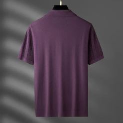 Alternative view of men's summer new trend jacquard French style polo T-shirt