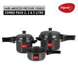 Alternative view of Pigeon Hard Anodised Pressure Cooker Combo 2, 3, 5 Litre Outer Lid with Induction base